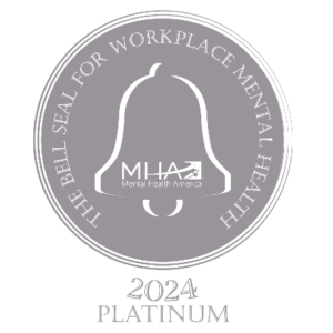 Mental Health America (MHA) Platinum Bell Seal logo.